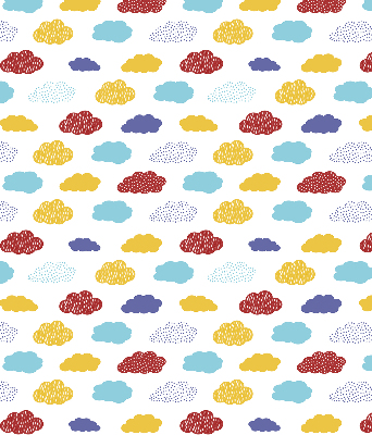Fabric roller blind Colorful clouds