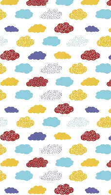 Fabric roller blind colorful clouds pattern