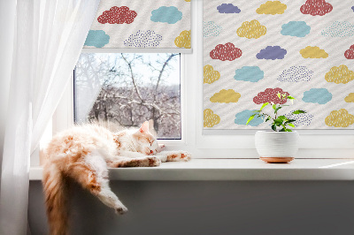 Fabric roller blind Colorful clouds