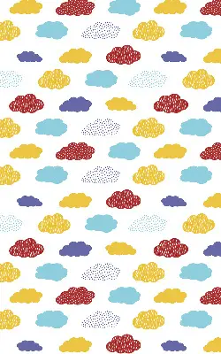 Fabric roller blind colorful clouds pattern