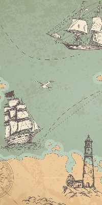 Modern roller blind Ocean map
