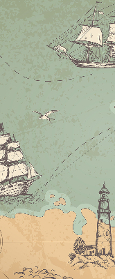Modern roller blind Ocean map