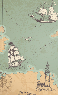 Modern roller blind Ocean map