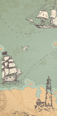 Modern roller blind Ocean map