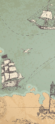 Modern roller blind Ocean map