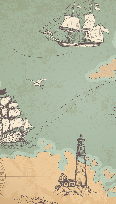 Modern roller blind Ocean map