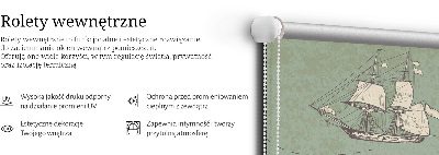 Modern roller blind Ocean map