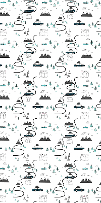 Fabric roller blind Forest and mountain path pattern