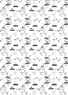 Fabric roller blind Forest and mountain path pattern