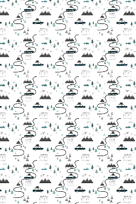Fabric roller blind Forest and mountain path pattern