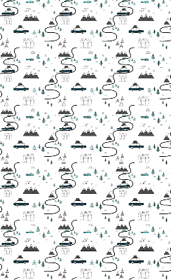 Fabric roller blind Forest and mountain path pattern