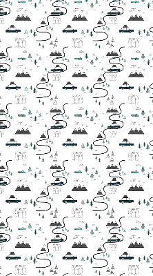 Fabric roller blind Forest and mountain path pattern