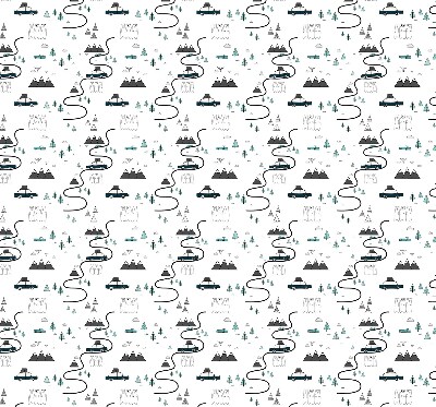 Fabric roller blind Forest and mountain path pattern