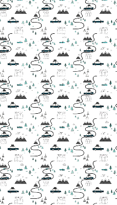 Fabric roller blind Forest and mountain path pattern