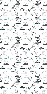Fabric roller blind Forest and mountain path pattern