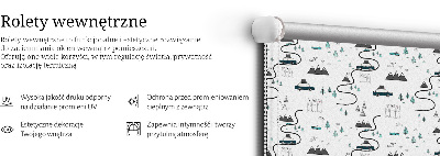 Fabric roller blind Forest and mountain path pattern