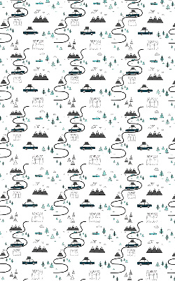 Fabric roller blind Forest and mountain path pattern