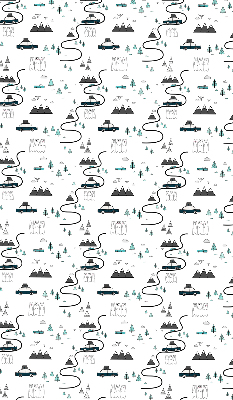 Fabric roller blind Forest and mountain path pattern