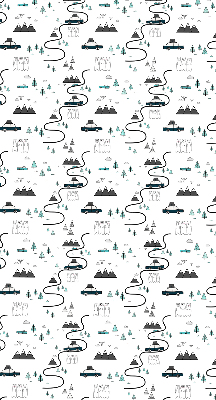 Fabric roller blind Forest and mountain path pattern