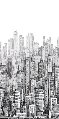 Modern roller blind city design