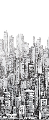 Modern roller blind city design