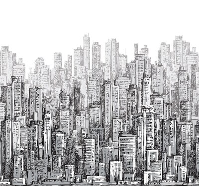 Modern roller blind city design