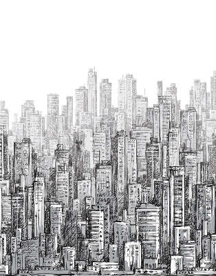 Modern roller blind city design