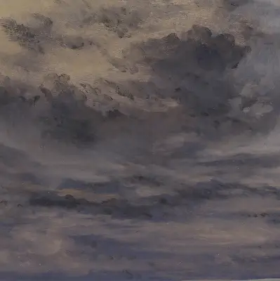 Fabric roller blind in a Painted Sky design