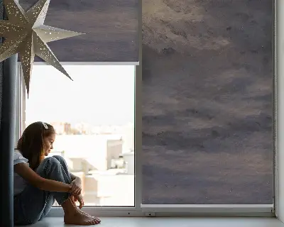 Fabric roller blind in a Painted Sky design