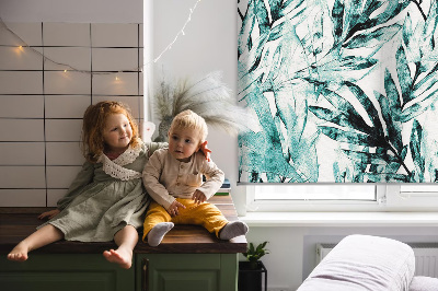 Roller blind for large window Leaves