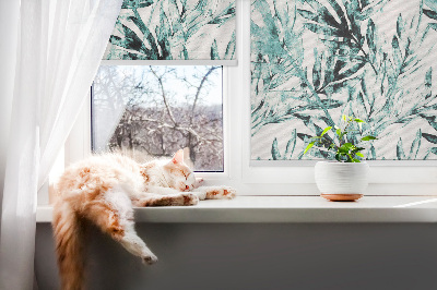 Roller blind for large window Leaves