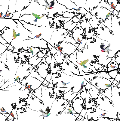Fabric roller blind Birds on the branches