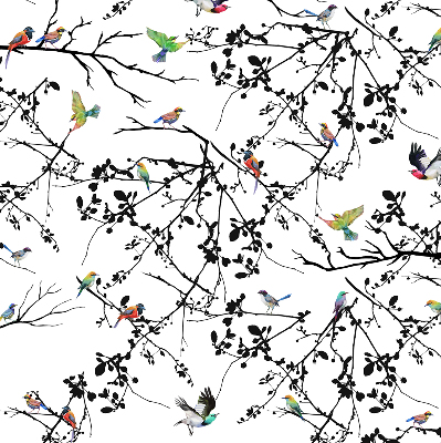 Fabric roller blind Birds on the branches