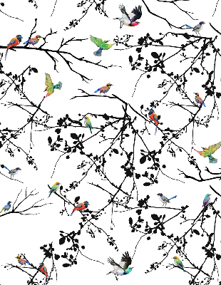 Fabric roller blind Birds on the branches