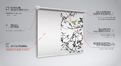 Fabric roller blind Birds on the branches