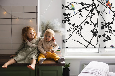 Fabric roller blind Birds on the branches