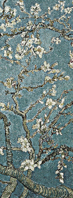 Modern roller blind Twigs on a blue background