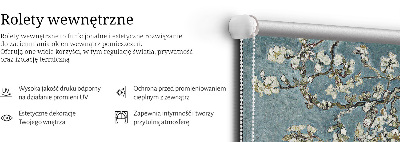 Modern roller blind Twigs on a blue background