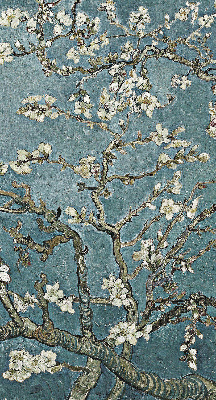 Modern roller blind Twigs on a blue background