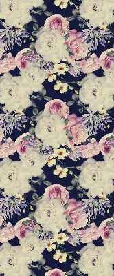 Roller blind for large window roses pattern