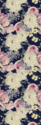 Roller blind for large window roses pattern