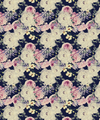 Roller blind for large window roses pattern