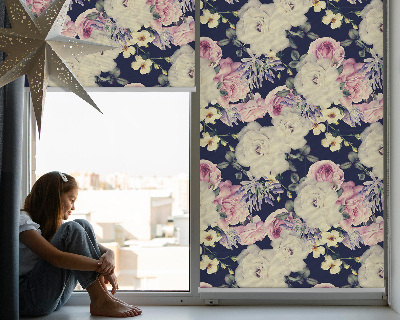 Roller blind for large window Roses