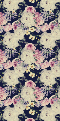 Roller blind for large window roses pattern