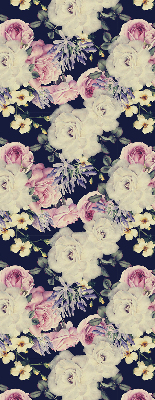 Roller blind for large window roses pattern