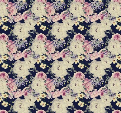 Roller blind for large window roses pattern