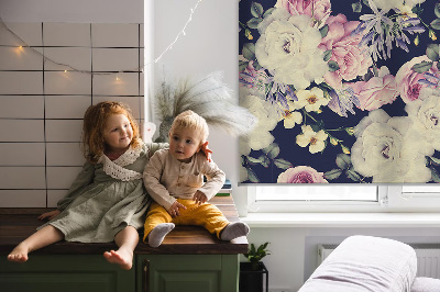 Roller blind for large window Roses