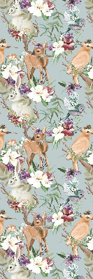 Modern roller blind Roe deer birds and rabbits