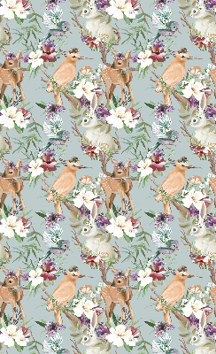 Modern roller blind Roe deer birds and rabbits