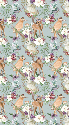 Modern roller blind Roe deer birds and rabbits